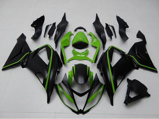 Carénages Moto Kawasaki ZX6R 2013-2018 - Vert Noir Mat
