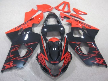 Carénages Moto Suzuki GSXR 600 2004-2005 - Noir Brillant Rouge