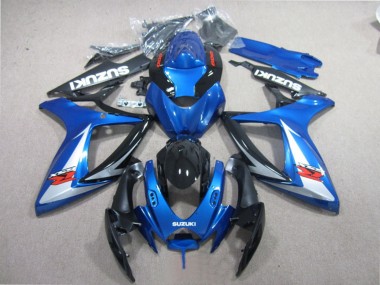 Carénages Moto Suzuki GSXR 600 2006-2007 - Bleu Blanc Noir Brillant Rouge