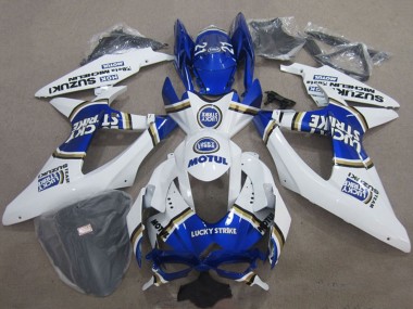 Carénages Moto Suzuki GSXR 600 2008-2010 - Blanc Bleu Lucky Strike Motul