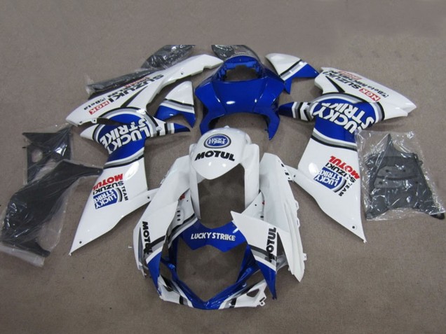 Carénages Moto Suzuki GSXR 600 2011-2024 - Bleu Blanc Lucky Strike Motul