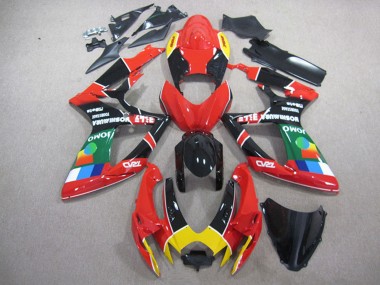 Carénages Moto Suzuki GSXR 750 2006-2007 - Rouge Noir Jaune Vert JOMO