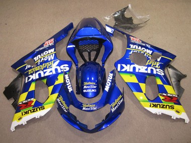 Carénages Moto Suzuki GSXR 1000 2000-2002 - Bleu Jaune Blanc Telefonica MoviStar