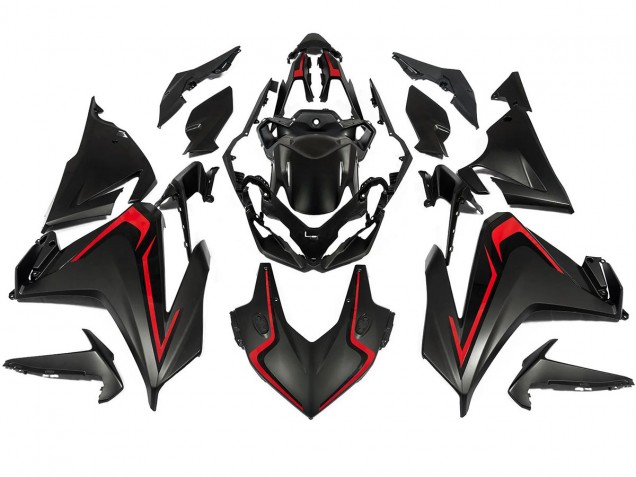 Carénage Moto Honda CBR500R 2022-2023 - Noir Mat Rouge