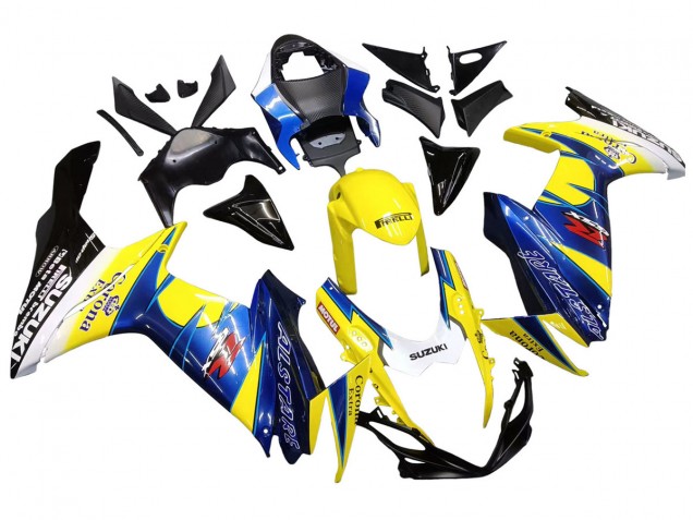 Carénages Moto Suzuki GSXR 600/750 2011-2024 - Jaune Bleu Blanc Noir Corona Extra Alstare