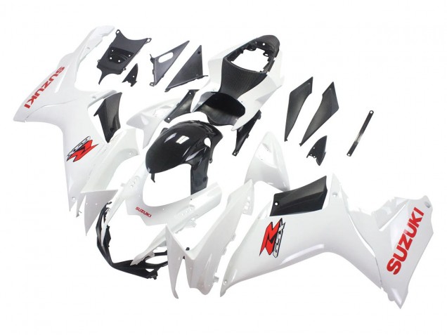 Carénages Moto Suzuki GSXR 600/750 2011-2024 - Blanc Noir Brillant Rouge Décalque
