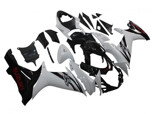 Carénages Moto Suzuki GSXR 600/750 2011-2024 - Blanc Noir Brillant