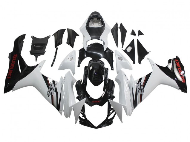 Carénages Moto Suzuki GSXR 600/750 2011-2024 - Blanc Noir Brillant