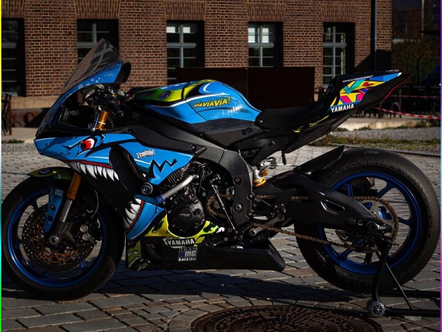 Carénages Moto Yamaha YZF R1 2015-2019 - Bleu Jaune Requin