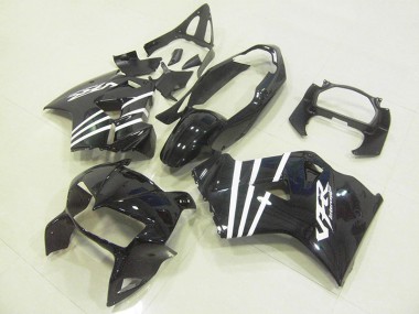 Carénage Honda VFR 800 98-01 - Noir Blanc Bande en Ligne
