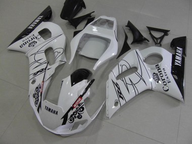 Carénage Yamaha R6 98-02 - Blanc Noir Corona en Ligne