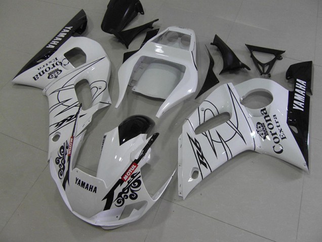 Carénage Yamaha R6 98-02 - Blanc Noir Corona Carénage Yamaha R6 98-02 - Blanc Noir Corona