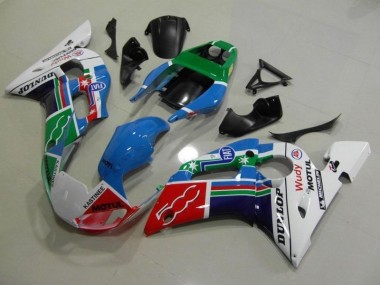 Carénage Yamaha R6 98-02 - Bleu Blanc Vert Rouge Wudy Motul Dunlop en Ligne