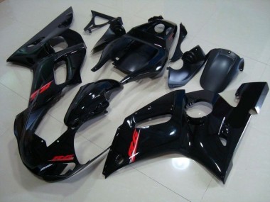 Carénage Yamaha R6 98-02 - Noir Brillant Rouge Décalque en Ligne
