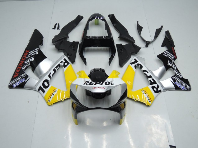 Carénage Honda CBR 900 RR 929 00-01 - Jaune Argent Noir Repsol Carénage Honda CBR 900 RR 929 00-01 - Jaune Argent Noir Repsol