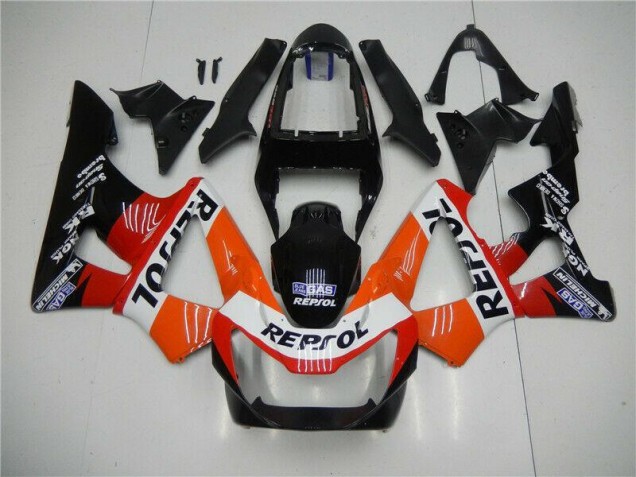 Carénage Honda CBR 900 RR 929RR 00-01 - Orange Rouge Noir Repsol Carénage Honda CBR 900 RR 929RR 00-01 - Orange Rouge Noir Repsol