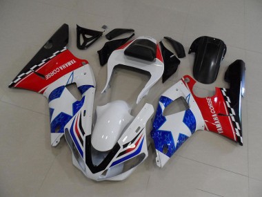 Carénage Yamaha R1 00-01 - Drapeau Étoile en Ligne