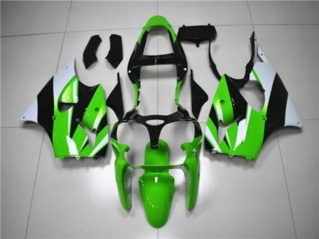 Carénage Kawasaki ZX6R 00-02 - Vert Blanc Noir