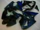 Carénage Kawasaki ZX6R 00-02 - Noir avec Bleu Flamme