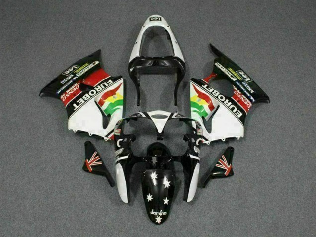Carénage Kawasaki ZX6R 00-02 - Noir Blanc Eurobet Carénage Kawasaki ZX6R 00-02 - Noir Blanc Eurobet