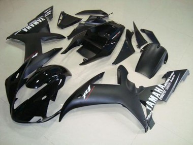 Carénage Yamaha R1 02-03 - Noir Mat Blanc en Ligne
