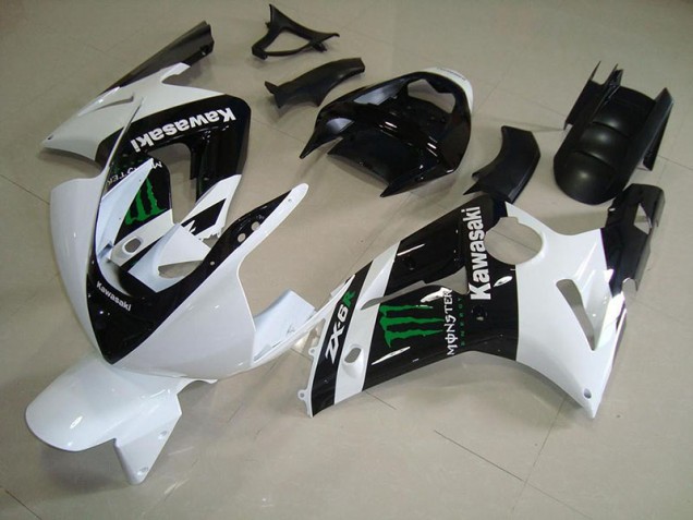 Carénages Kawasaki ZX6R 03-04 - Blanc Monster Carénages Kawasaki ZX6R 03-04 - Blanc Monster