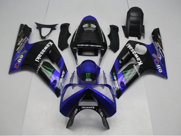 Carénage Kawasaki ZX6R 03-04 - Bleu Monster