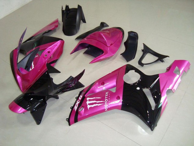 Carénage Kawasaki ZX6R 03-04 - Rose Noir Monster