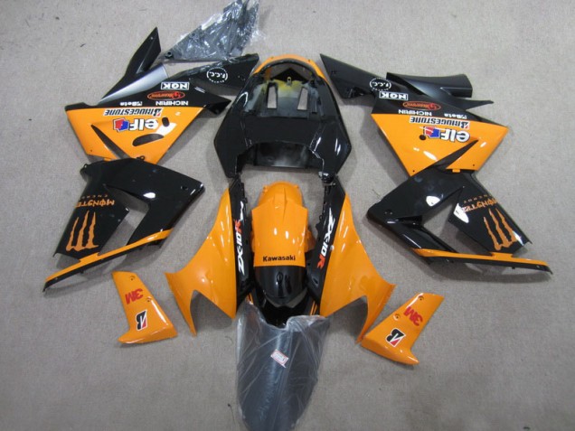 Carénage Kawasaki ZX10R 03-05 - Noir Orange 3M Monster
