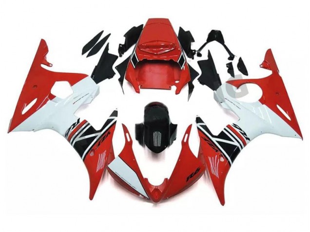 Carénage Yamaha R6 03-05 - Rouge Blanc Noir