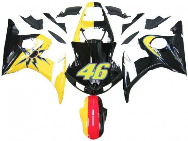 Carénage Yamaha R6 03-05 - Noir Jaune N° 46