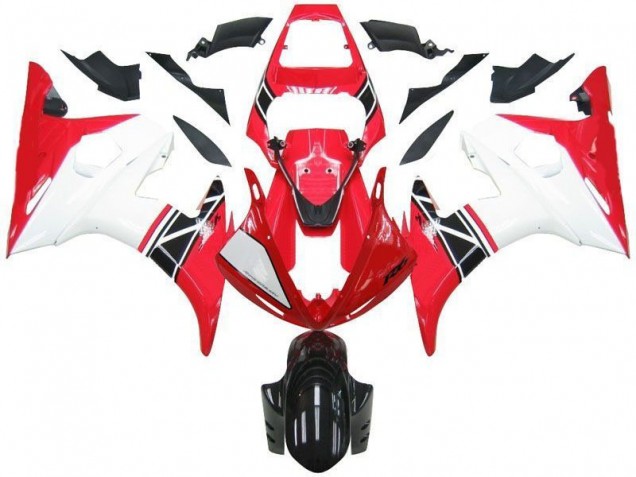 Carénages Yamaha R6 03-05 - Rouge Blanc Noir