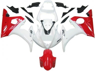 Carénage Yamaha R6 03-05 - Blanc Rouge en Ligne