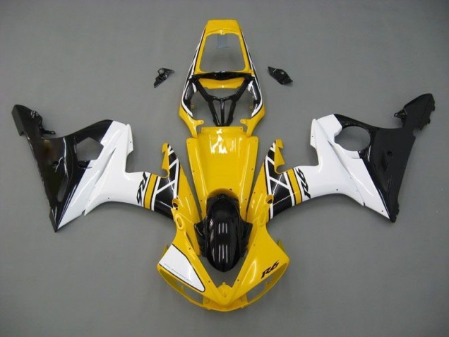 Carénage Yamaha R6 03-05 - Jaune Blanc Noir