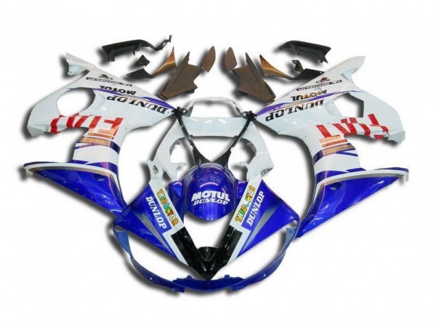 Carénage Yamaha R6 03-05 - Blanc Bleu Fiat Motul Dunlop Carénage Yamaha R6 03-05 - Blanc Bleu Fiat Motul Dunlop