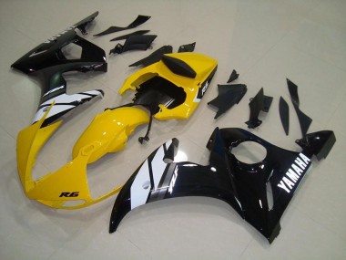 Carénage Yamaha R6 03-05 - Jaune Noir en Ligne