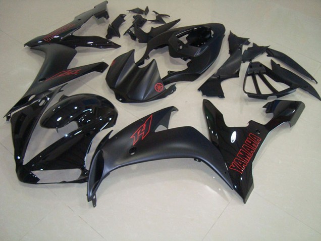 Carénage Yamaha R1 04-06 - Noir Mat Rouge