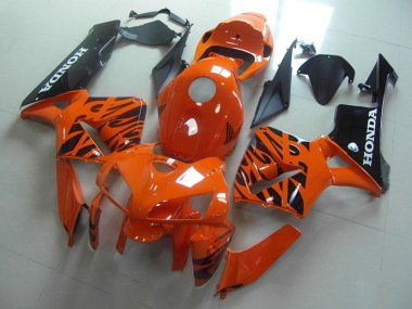 Carénage Honda CBR 600 RR 05-06 - Orange Noir Flamme en Ligne