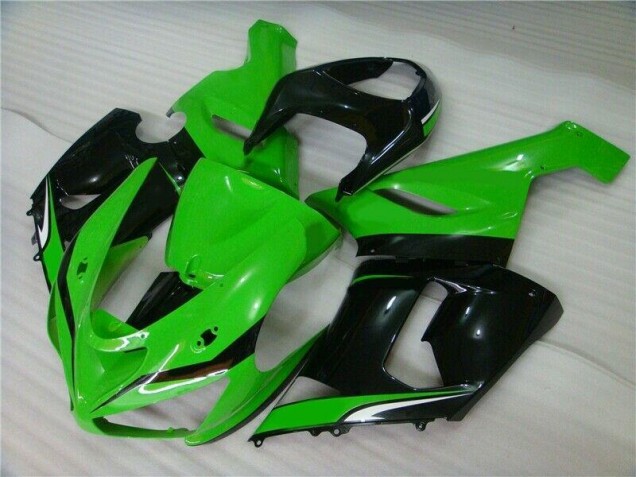 Carénage Kawasaki ZX6R 05-06 - Vert Blanc Noir