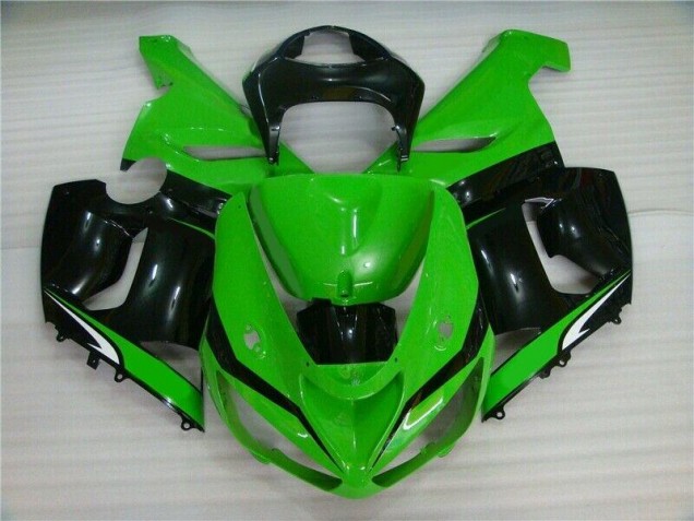 Carénage Kawasaki ZX6R 05-06 - Vert Blanc Noir