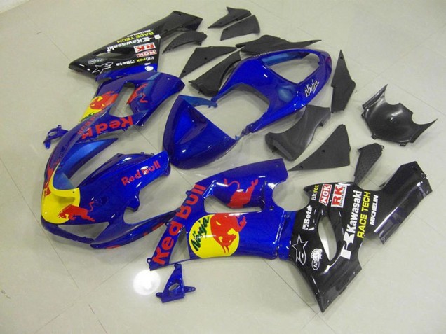Carénage Kawasaki ZX6R 05-06 - Bleu Red Bull