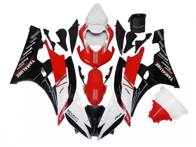 Carénages Yamaha R6 06-07 - Blanc Rouge Noir Carénages Yamaha R6 06-07 - Blanc Rouge Noir