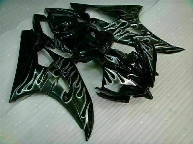 Carénage Yamaha R6 06-07 - Argent Flamme Noir Carénage Yamaha R6 06-07 - Argent Flamme Noir