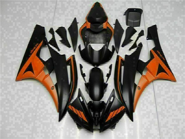 Carénage Yamaha R6 06-07 - Orange Noir Carénage Yamaha R6 06-07 - Orange Noir