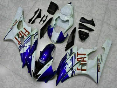 Carénage Yamaha R6 06-07 - Blanc Bleu en Ligne