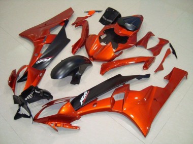 Carénages Yamaha R6 06-07 - Orange Noir Mat en Ligne