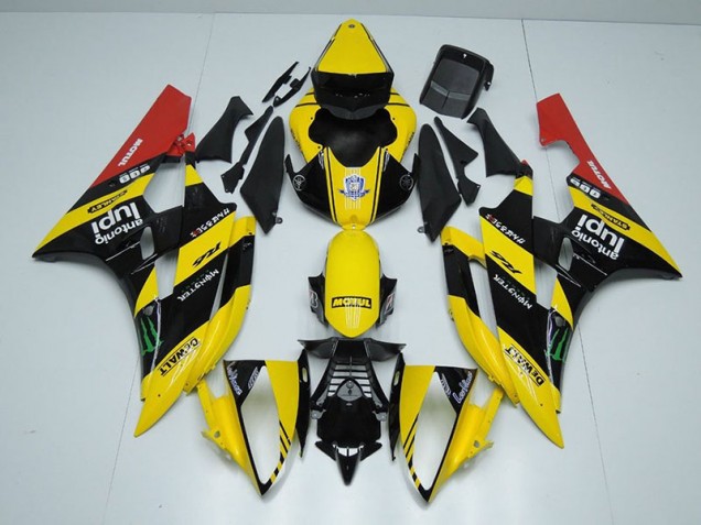Carénage Yamaha R6 06-07 - Jaune Noir Monster Carénage Yamaha R6 06-07 - Jaune Noir Monster