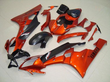 Carénage Yamaha R6 06-07 - Orange Noir Mat en Ligne