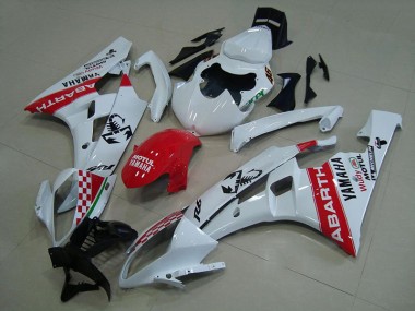 Carénage Yamaha R6 06-07 - Blanc Rouge Abarth en Ligne