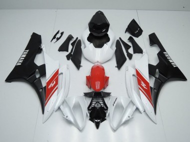 Carénage Yamaha R6 06-07 - Blanc Rouge et Noir Mat en Ligne